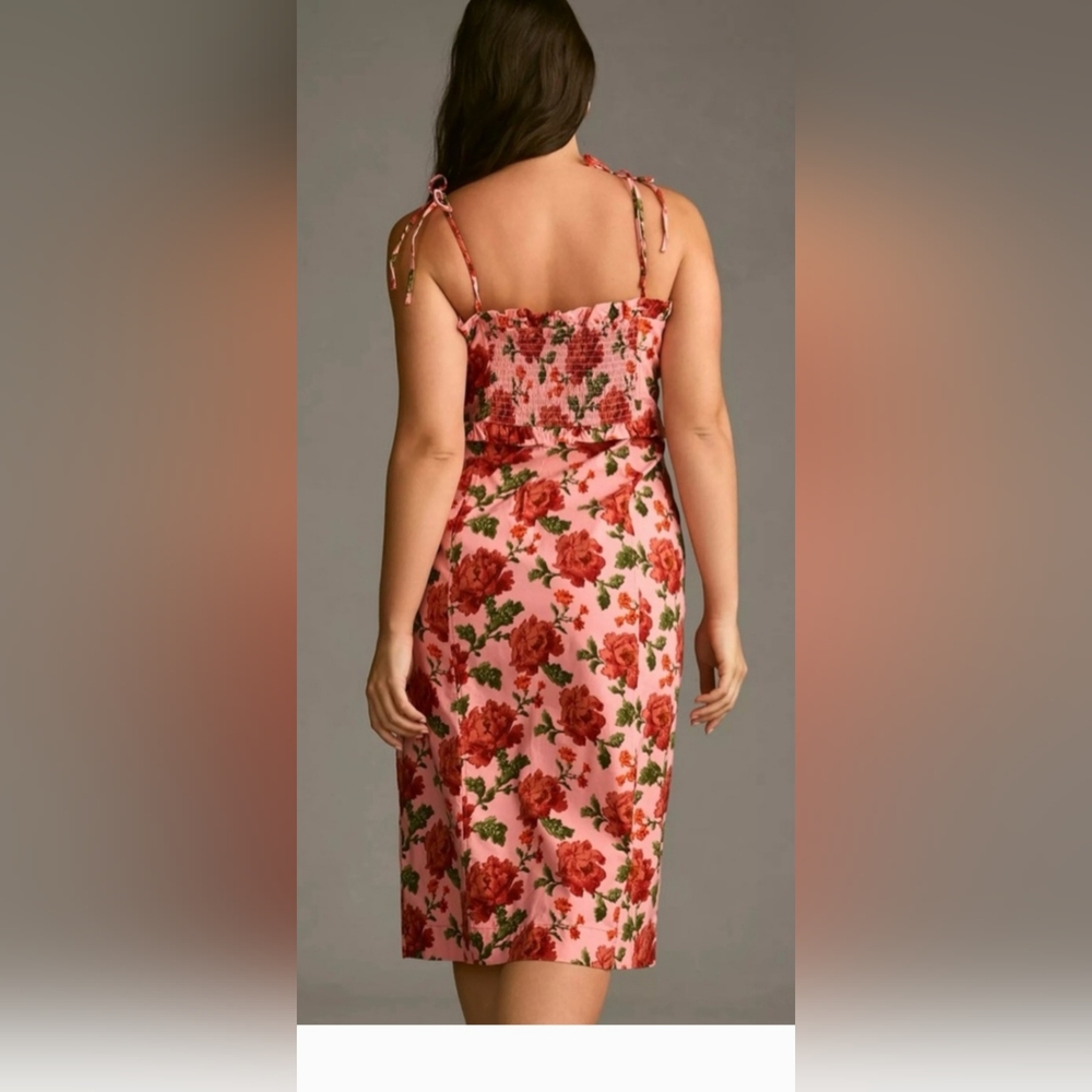 Anthropologie Floral Print Strappy Ruffled Peplum Halter Dress 2X NWT - Picture 2 of 7